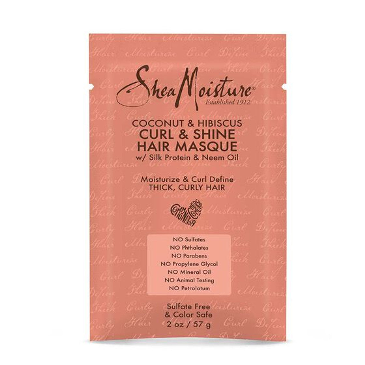 Shea Moisture Coconut and Hibiscus Moisturizing nourishing Hair Mask, 2.0 Oz